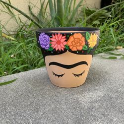 Hand Painted Flower Pot (Frida inspired)