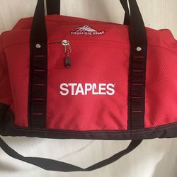 High Sierra Red Free Throw 21.5" Duffel Bag With STAPLES logo