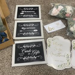 Wedding Signs, Faux Flowers, Faux Plants, Sash Bundle