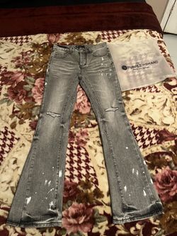 Flared purple jeans