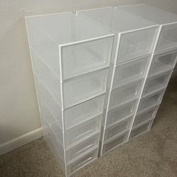 SEE SPRING 18 Pack Shoe Storage Box, Clear Plastic Stackable 