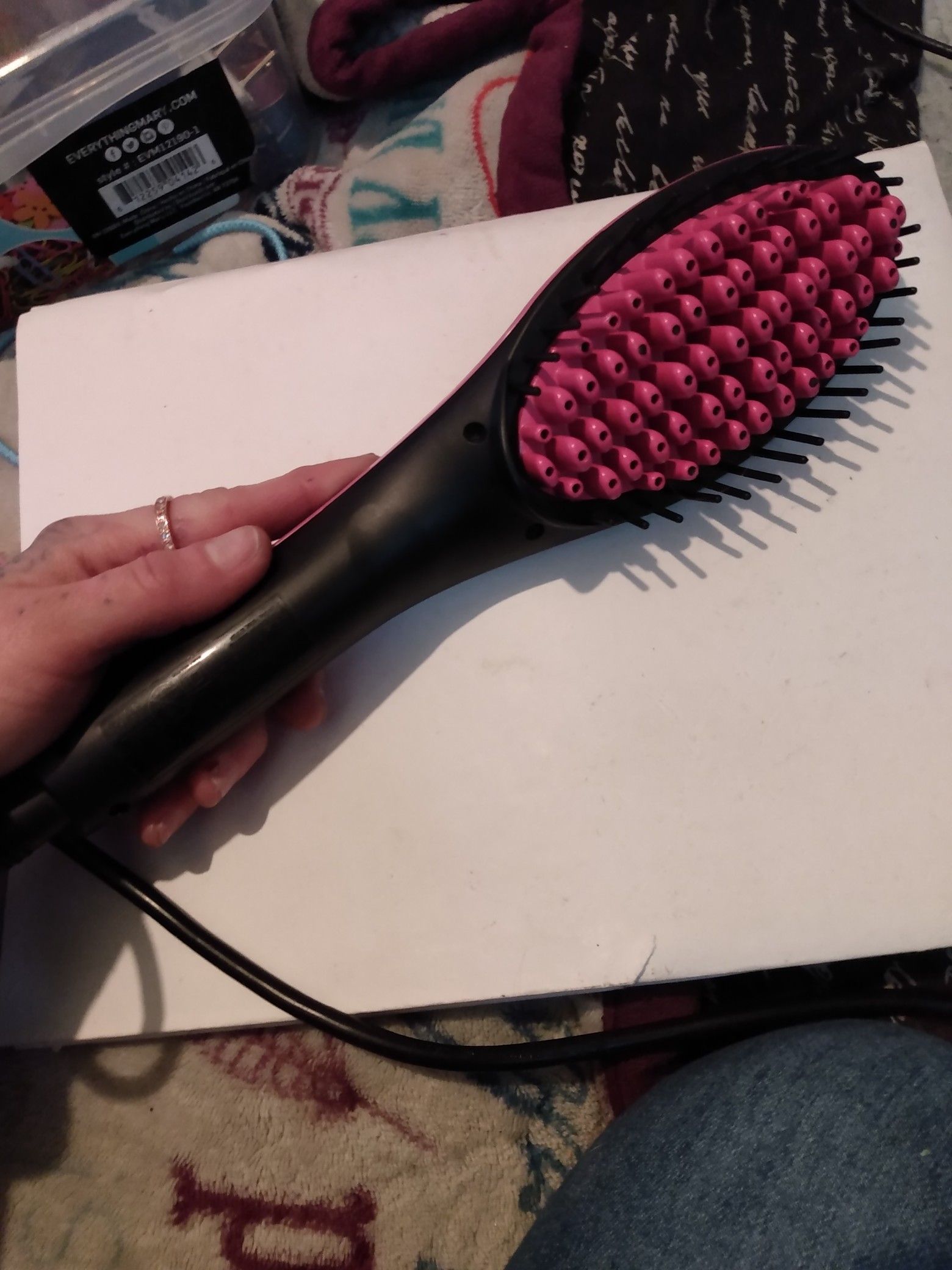 Simply straight ceramic hair straightening brush