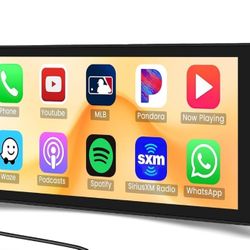 6.9 Inch Single Din Car Stereo Carplay Android Auto, Touchscreen Car Radio Bluetooth 5.0 Mirror Link FM/EQ SWC, 1DIN Car Audio Receiver with USB, SWC,