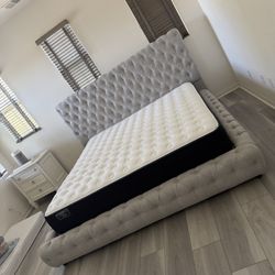 New In Box King Bed Frame With Mattress (Read Description Below)