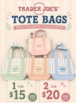 Trader Joe’s Mini Canvas Tote Bags – NEW with Tags