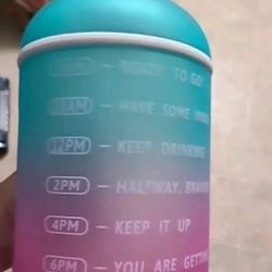 KEEPTO 1 Gallon Water Bottle with Straw-Motivational Water Jug with Time...