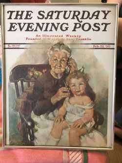 The Saturday Evening Post Vintage Poster, February 22, 1930 with Frame