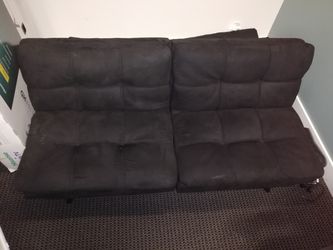 Mainstays Memory Foam Futon, Black Suede Mainstays Walmart # 569103568