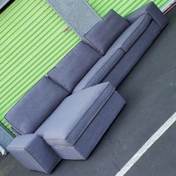 125"W Low-profile L-shaped Sectional  [ BRAND-NEW, Unused Upholstery & Cushion Covers ] Delivery & Assembly Are INCLUDED