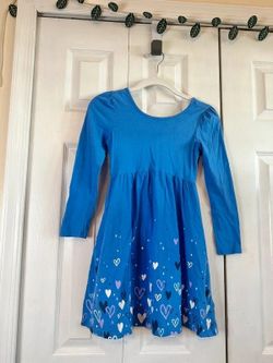 Lands End periwinkle dress with hearts and stars