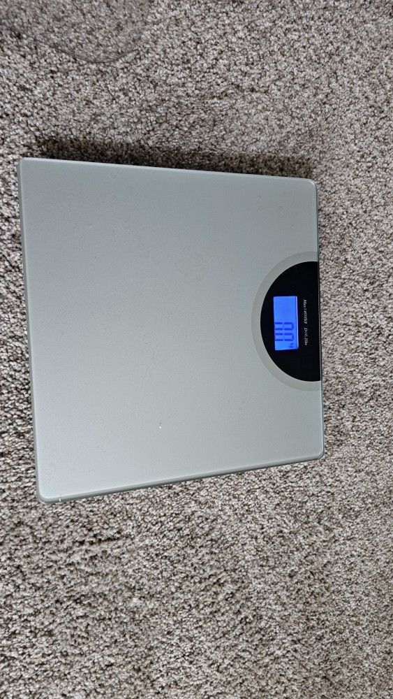 Digital Bathroom Scale LCD Body Weight Management 400 lb Silver Color