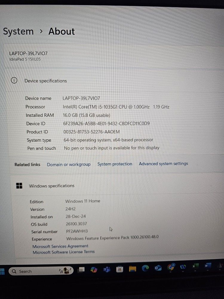 Used LENOVO IdeaPad5 16GB RAM 1TB SSD