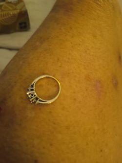 Gold-Tone Ring with Diamonds