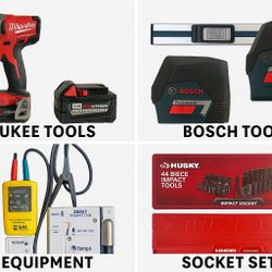 Contractor Tool Lot – Milwaukee, Bosch, Fluke, AEMC, Tempo, Husky – EVERYTHING Works