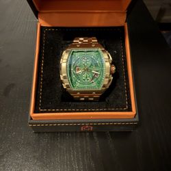 Giorgio Milano Luxury Men’s Watch Green/Gold Metal Bracelet Stainless Steel.