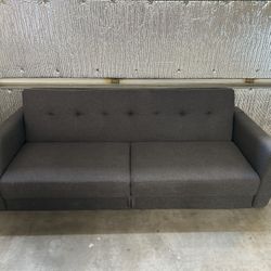 Grey Couch /futon With Storage No Legs 