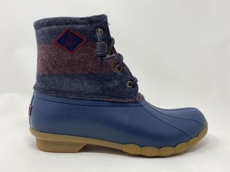 Sperry Women’s Saltwater Varsity Boots, Navy / Wine