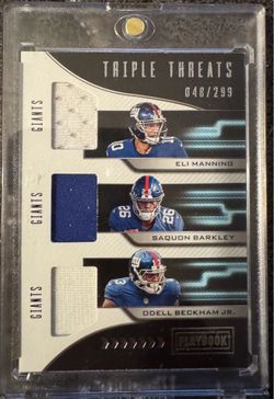 2018 Triple Threat patch card Saquon RC