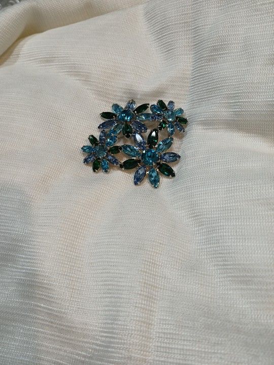 Blue And Green Vintage Brooch/pin