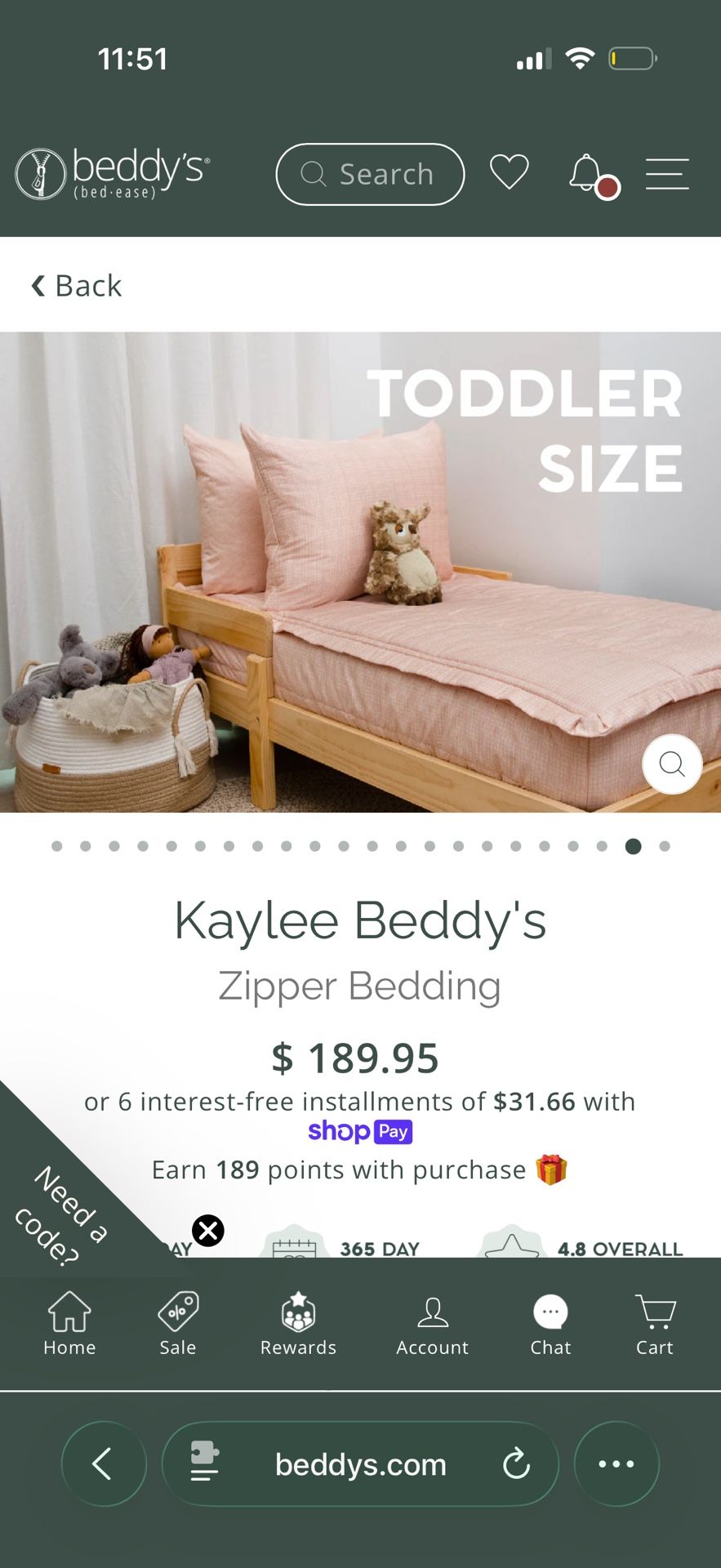 Beddy’s Toddler Bed Zipper Bedding
