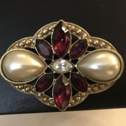 Red And White Brooch 