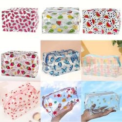 TRANSPARENT CLEAR COSMETIC ACCESSORIES TRAVEL BAG STATIONARY 