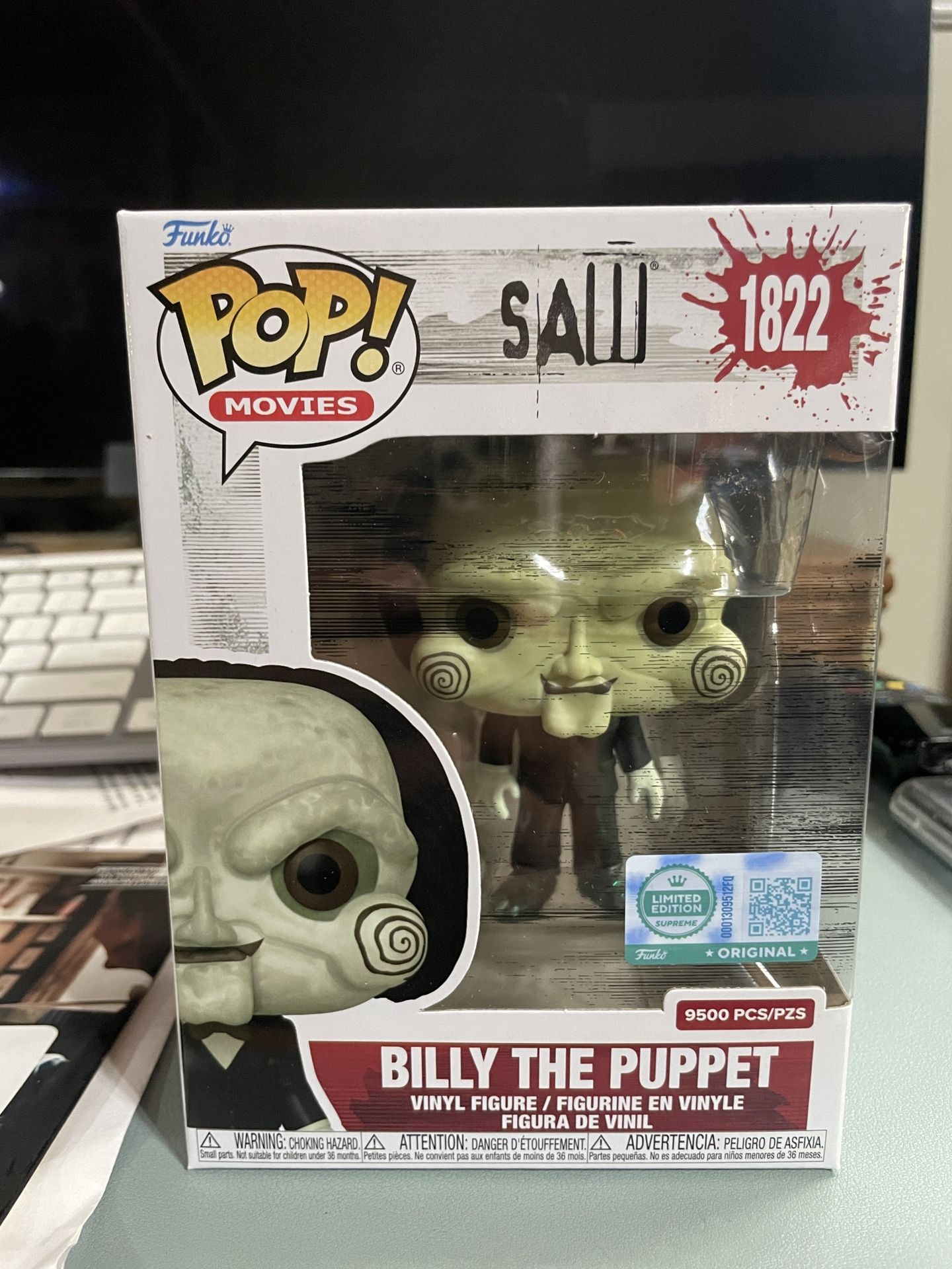 Funko Pop Movies Saw #1822 Billy The Puppet Limited Edition Supreme 9500 PCS