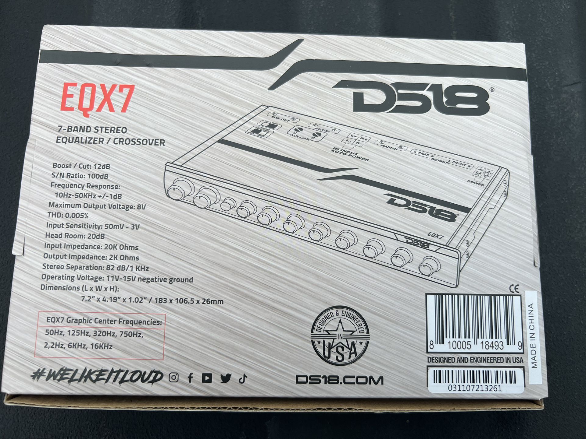 DS18 EQX7 BRAND NEW 7-BAND EQUALIZER/CROSSOVER 8V PREOUTS 