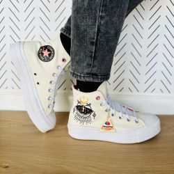 ⭐Converse Women 7.5 Shoes Chuck Taylor Lift Platform Alchemy Embroidery A08834C