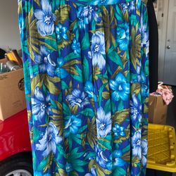 Blue floral skirt