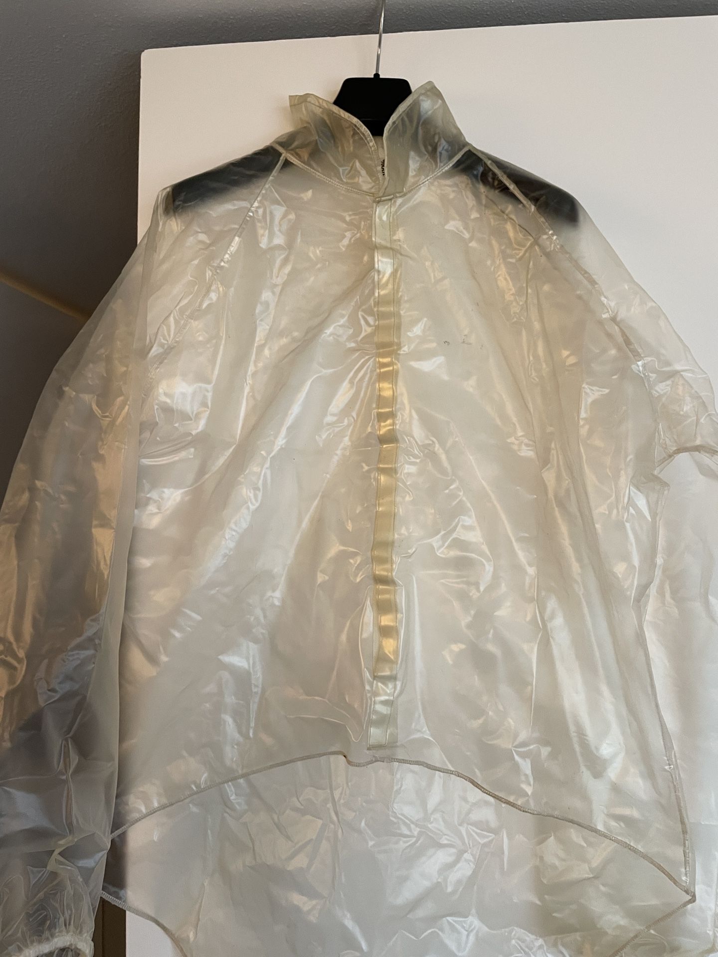 Cycling PVC Rain Jacket M XL Clear Vented Transparent Vinyl