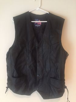 Leather Motorcycle vest XL