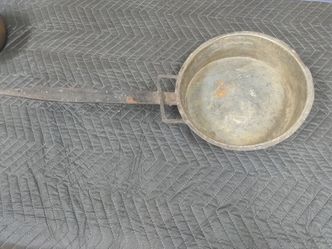 Antique Metal Saucepan with Long Iron Handle