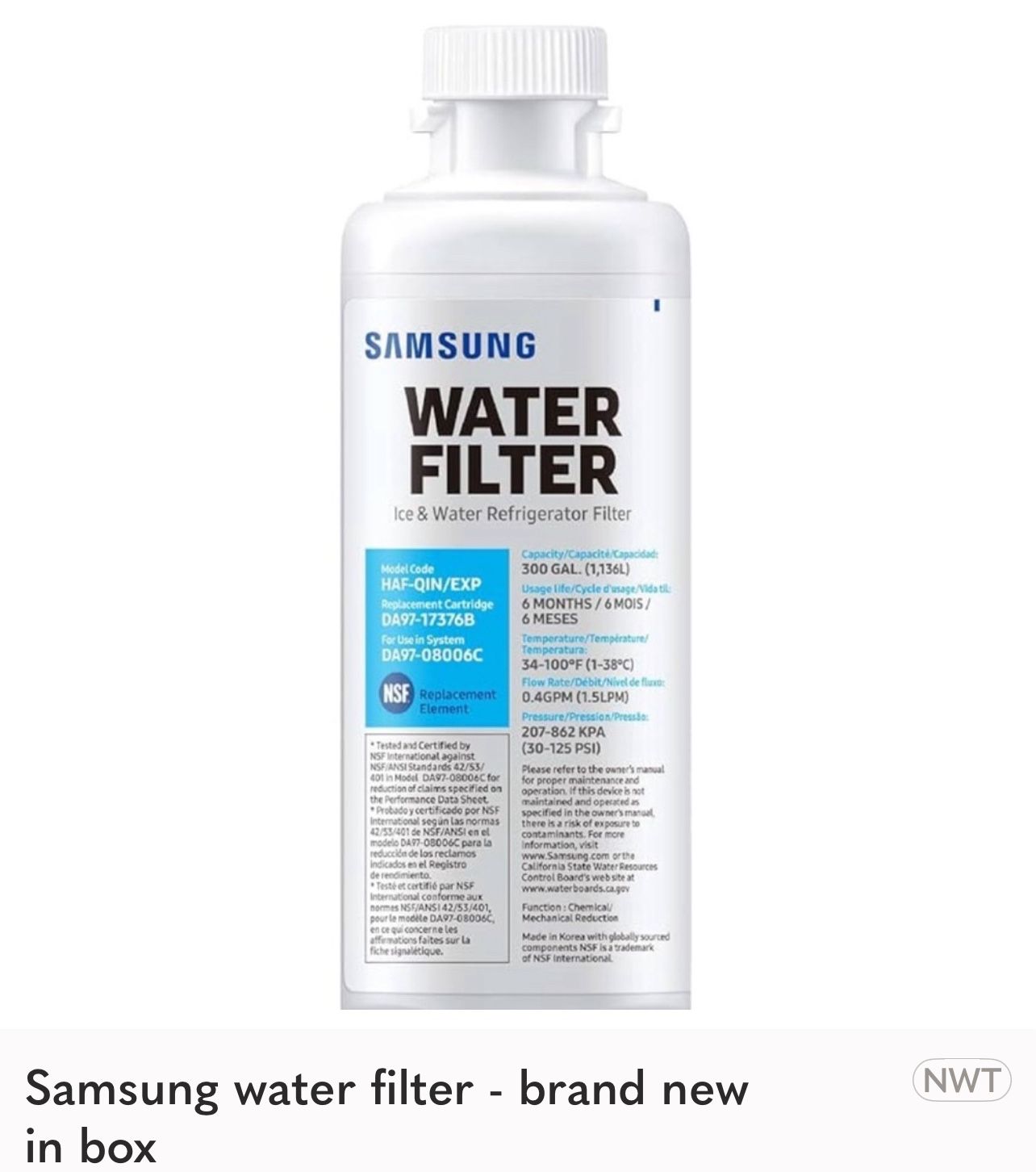 Samsung Water Filter - new in box 