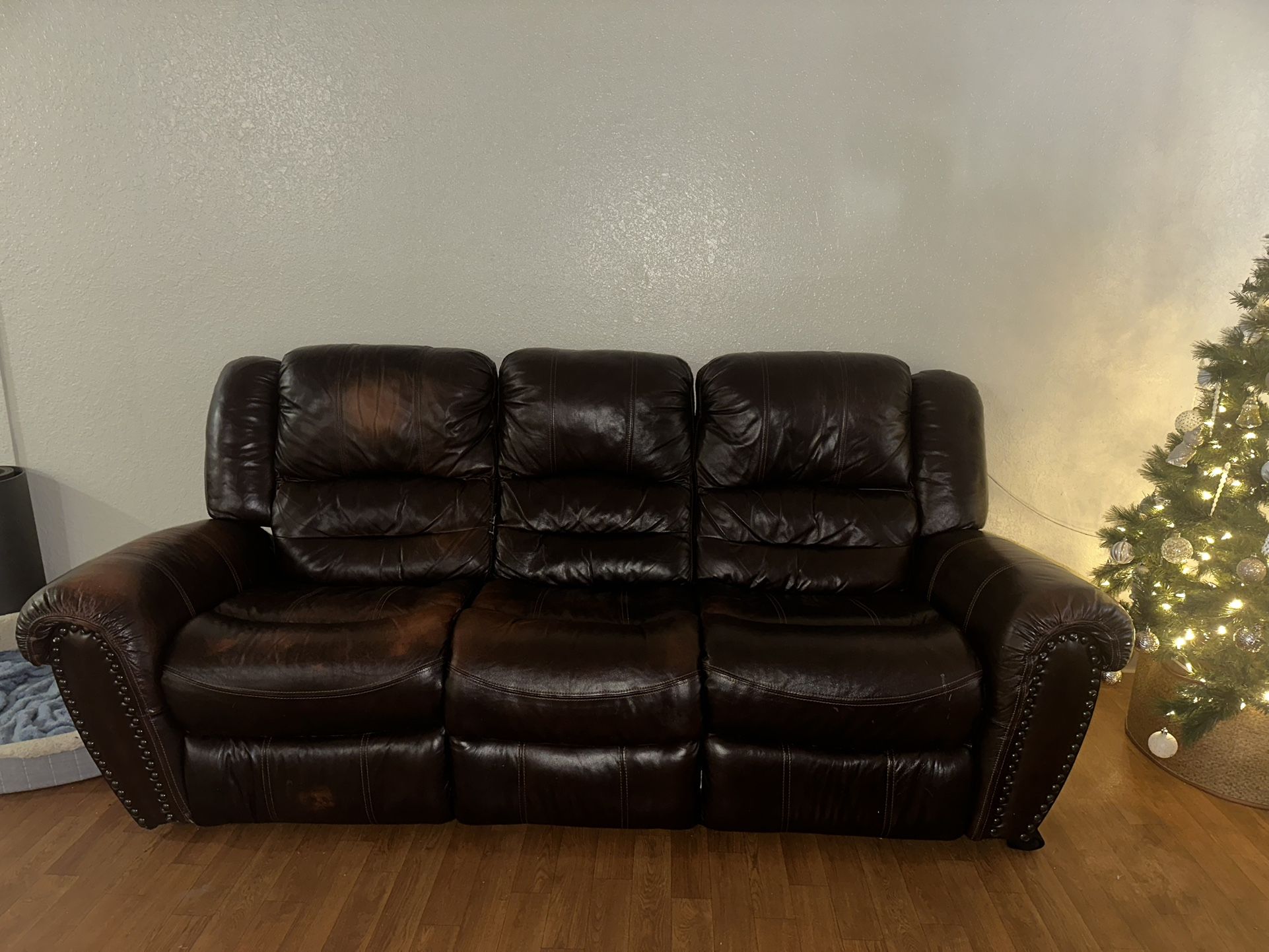 Brown Power Recliner Couch