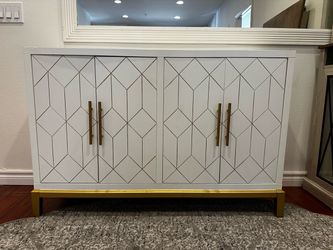White & Gold Accent Cabinet / Sideboard