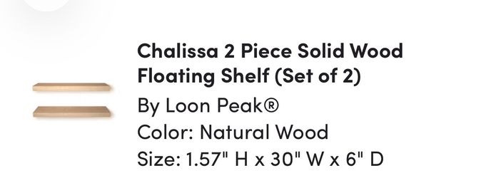 2 Piece Floating Shelf