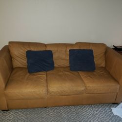 Leather Nice Leather Sofa And Chair - No Rips