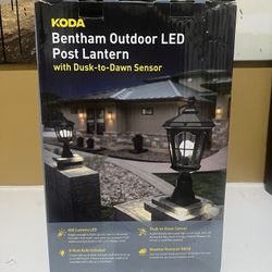4x KODA Bentham Outdoor LED Post Lantern Light w/ Dusk to Dawn Sensor (New Open Box)