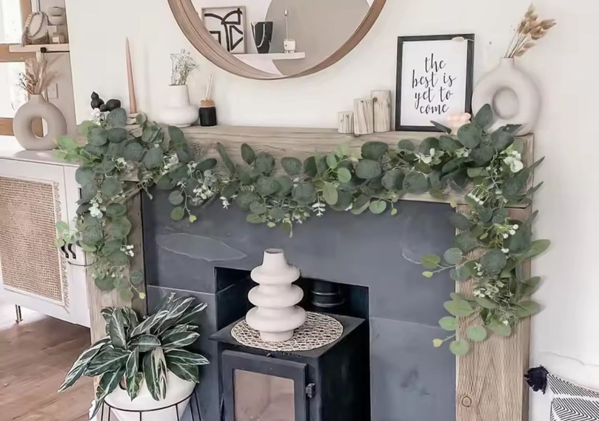 2 Pcs / artificial leaf, green fake plant, spring vine, suitable for wedding, home, party decorat