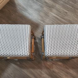 RATTAN BAR STOOLS (2)