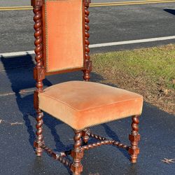 Antique Renaissance Revival Mahogany Barley Twist Parlor Chair c. 1850