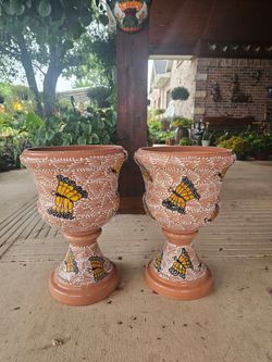 Large Talavera Butterfly Urn. Clay Pots, Planters,Plants, Pottery $85