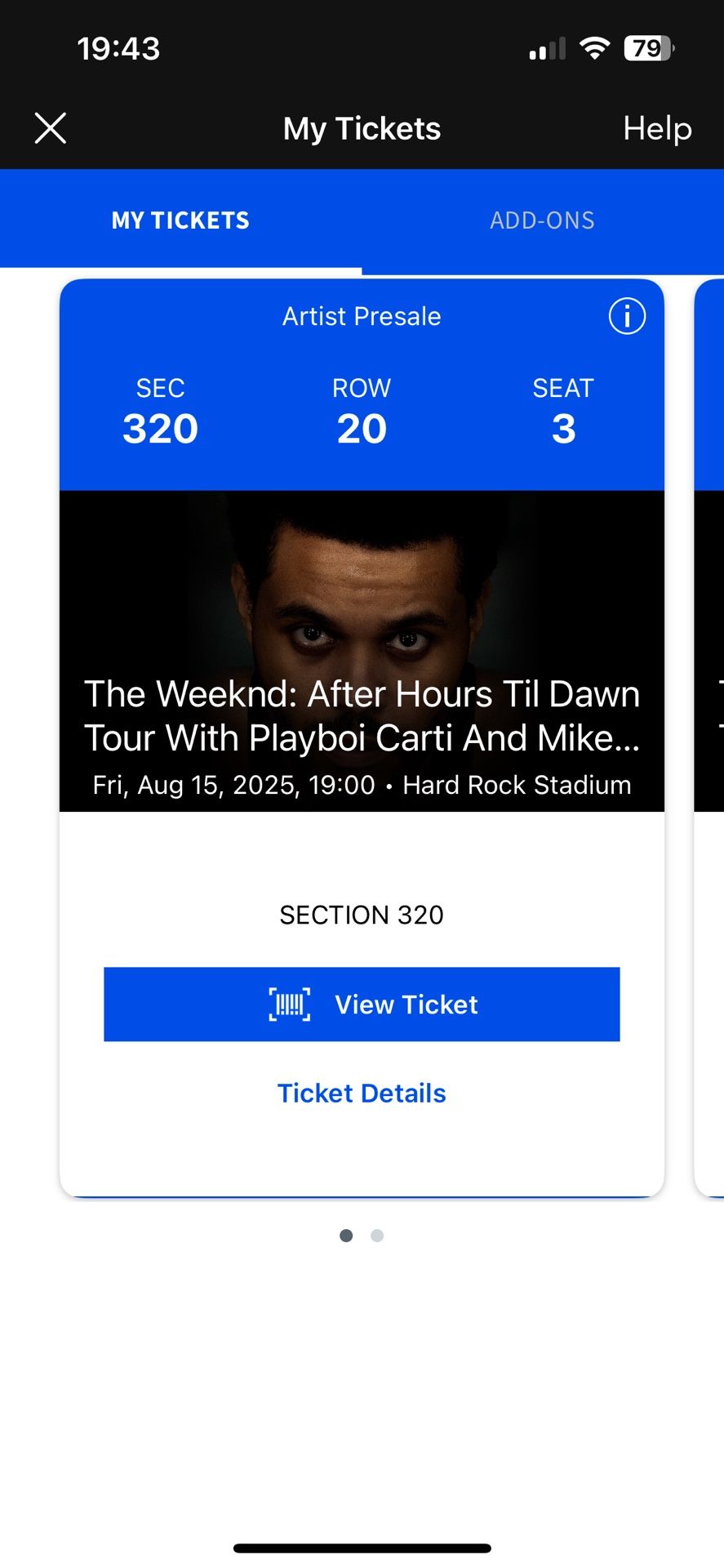 The Weeknd Concert Ticket