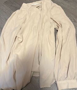 Claire Women's Beige Long Sleeve Blouse - Size L