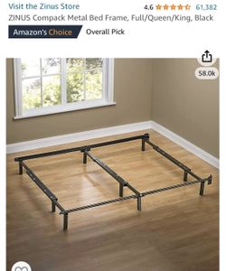  Metal Bed Frame, Full/Queen/King, Black