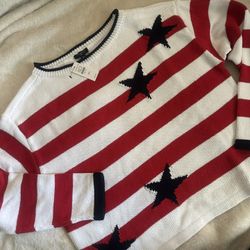 Talbots Star Stripe Boar Sweater