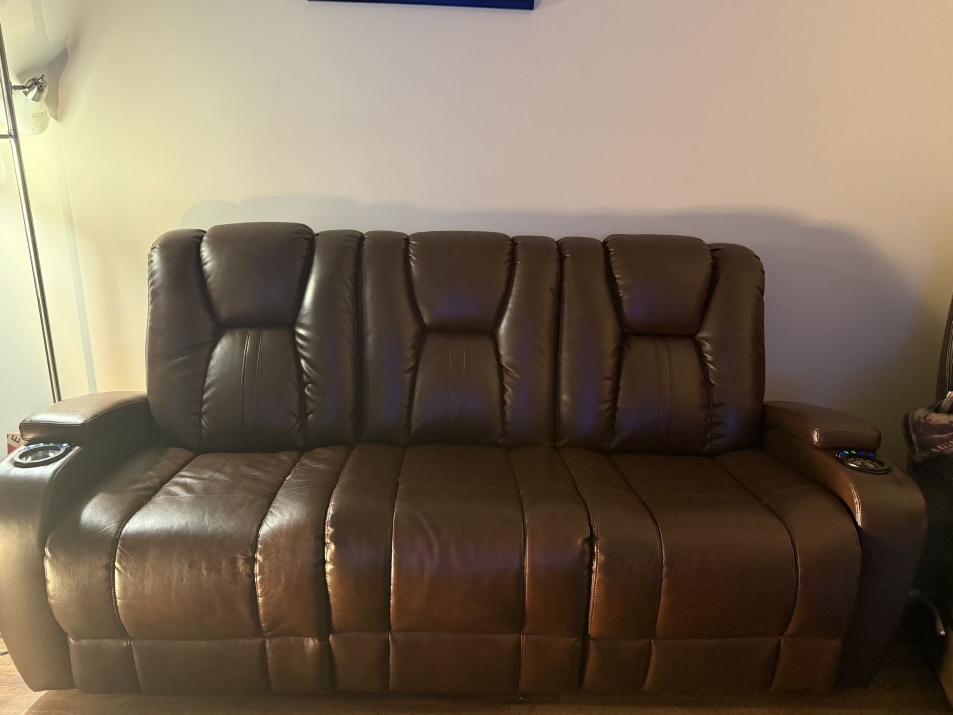 Leather Sofa With Dual Recliners for Sale - $500.00