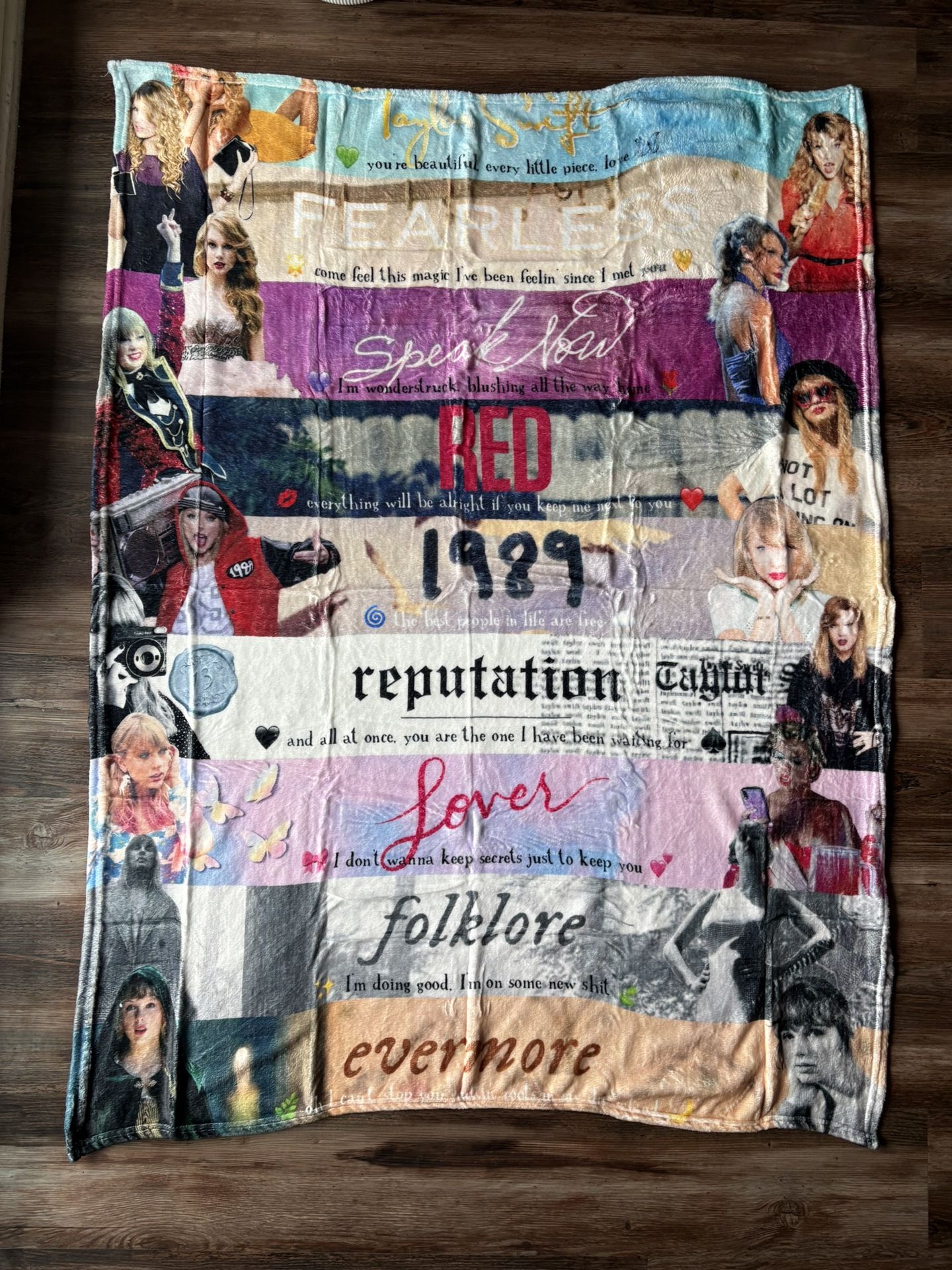 Taylor Swift The Eras Tour Music Plush Blanket NWOT