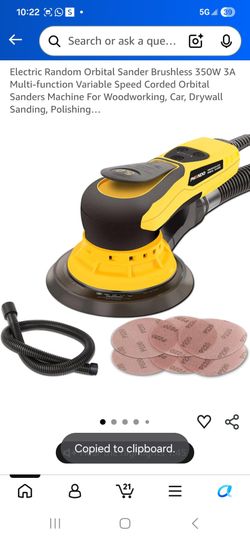 Electric Random Orbital Sander Brushless 350W 3A Multi-function Variable Speed Corded Orbital Sanders Machine For Woodworking, Car, Drywall Sanding, P